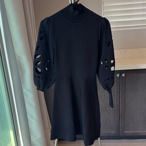 Zara Elegant Black Dress with Cutout Sleeves